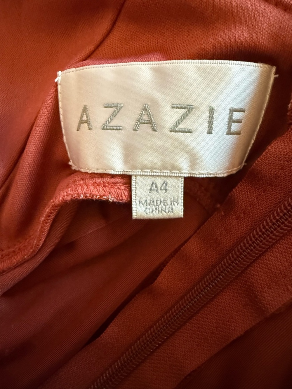 Azazie Velvet Terracotta Bridesmaid Dress - Picture 5 of 8